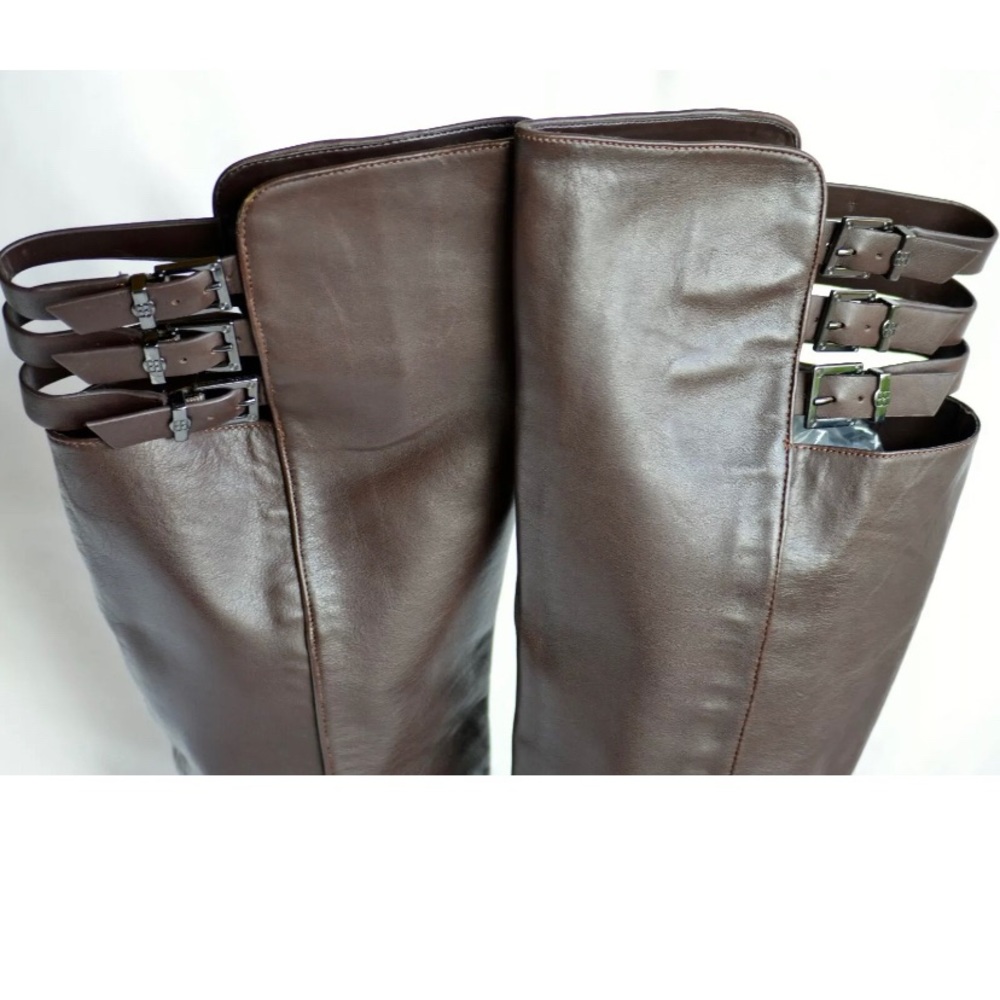 NIB BCBG Croc-Riding Brown Boots 9.5 Origin $450. - Picture 9 of 13